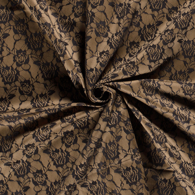 Punta di Roma fabric Camel flocked 