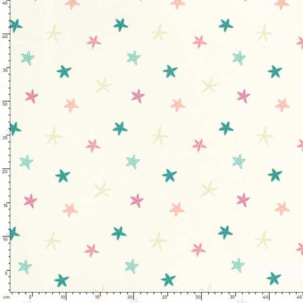 Swimwear Jersey UPF50 Recycled fabric Stars Off White