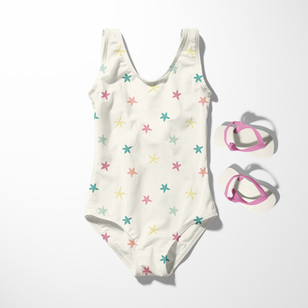 Swimwear Jersey UPF50 Recycled tela Estrellas Blanco roto