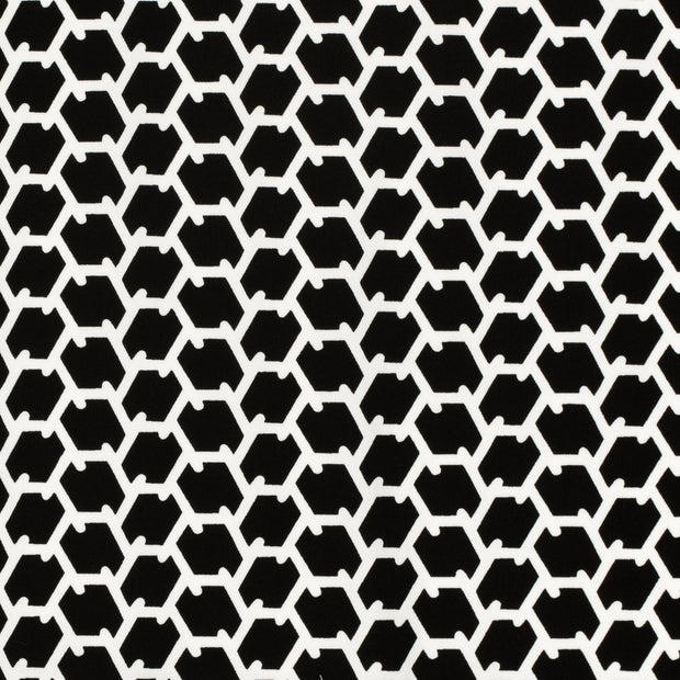 Cotton Satin fabric Abstract Black