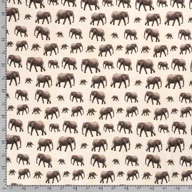 Baumwolle Jersey fabrik Elefanten Wollweiß
