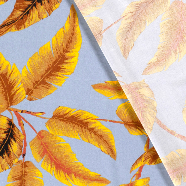 Viscose Poplin fabric Leaves printed 