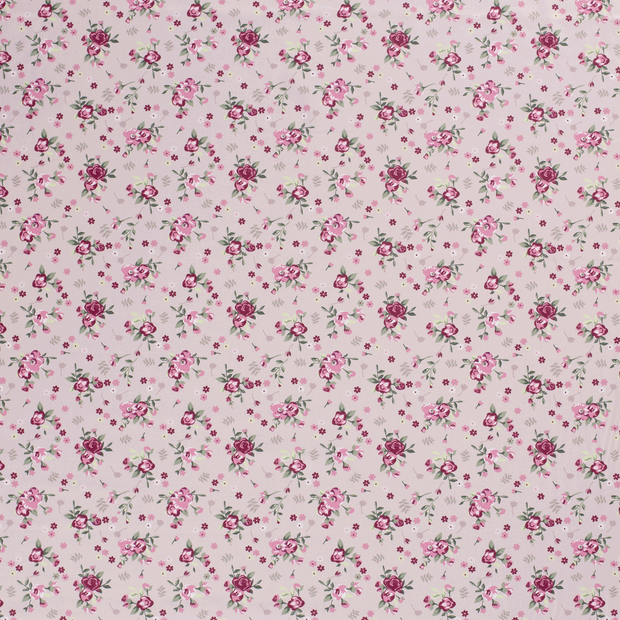 Popeline de Coton tissu Vieux rose mat 