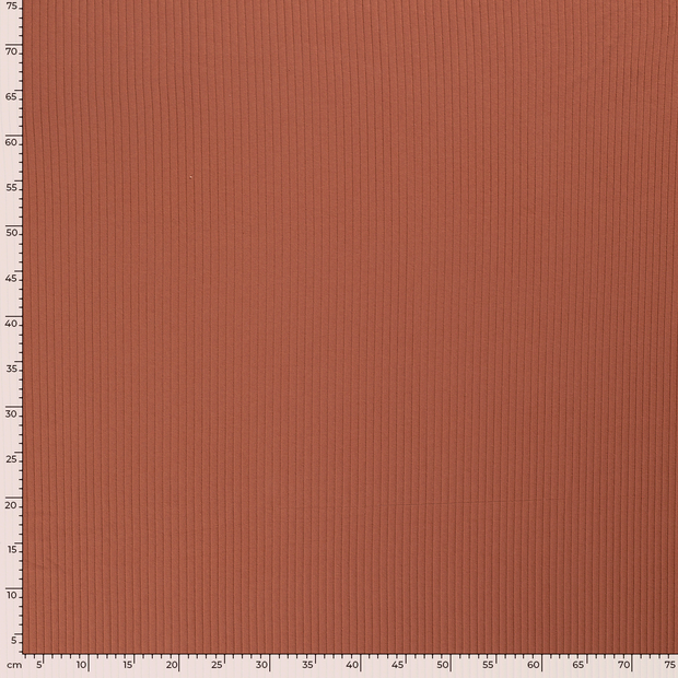 Rib Jersey fabric Unicolour Redwood