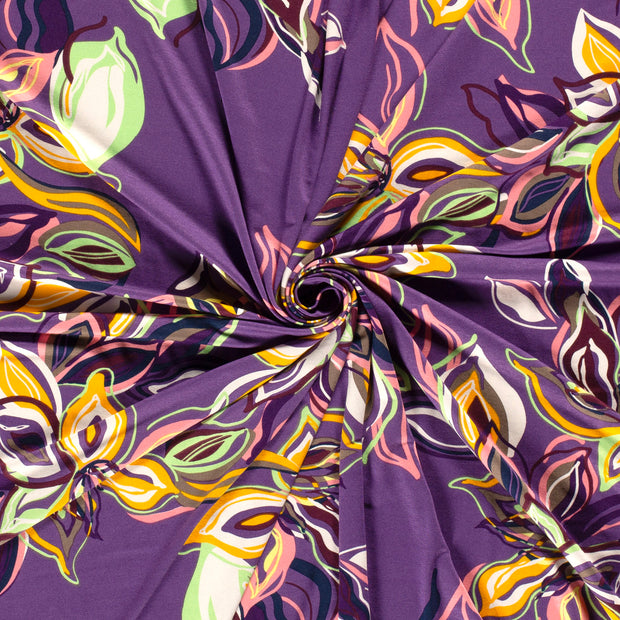 Viscose Jersey fabric Purple printed 