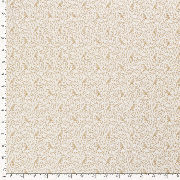 Jersey de Coton tissu fleurs Ocre