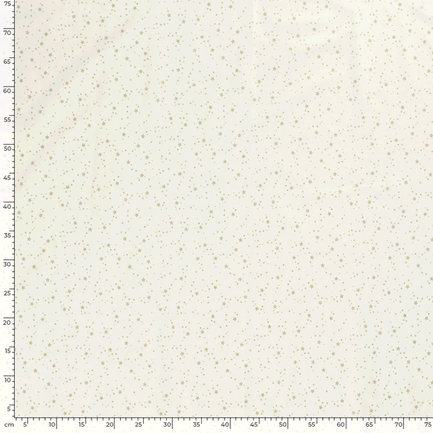 Cotton Poplin fabric Christmas stars Off White