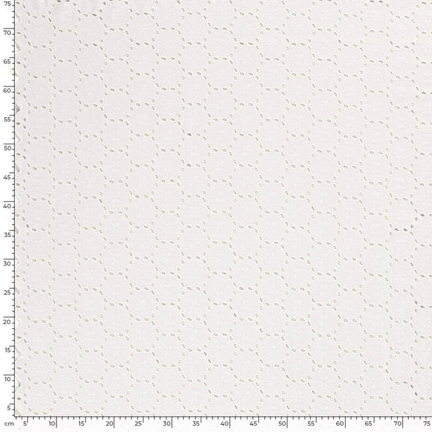 Voile fabric Abstract Optical White