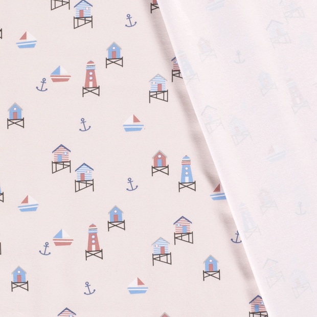 Cotton Jersey fabric Lighthouses printed 