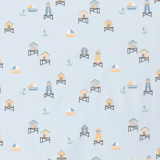Cotton Jersey fabric Lighthouses 