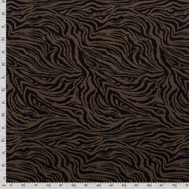 Viscose Nylon Twill stof Abstract Taupe grijs