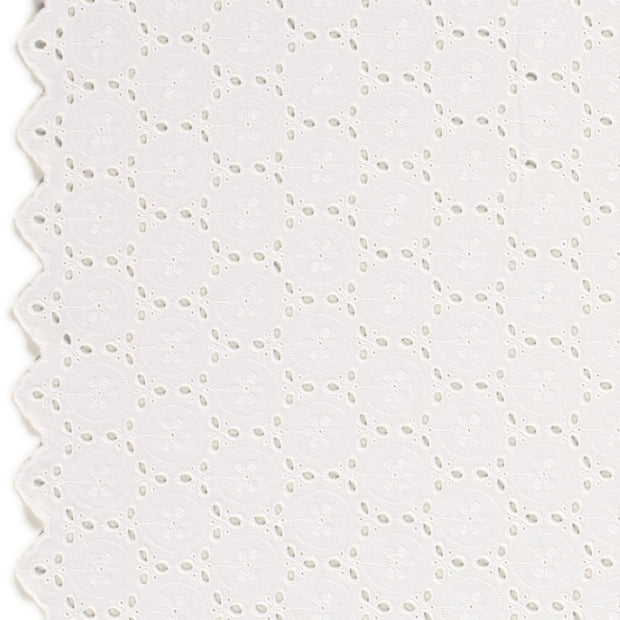 Voile fabric Abstract Optical White